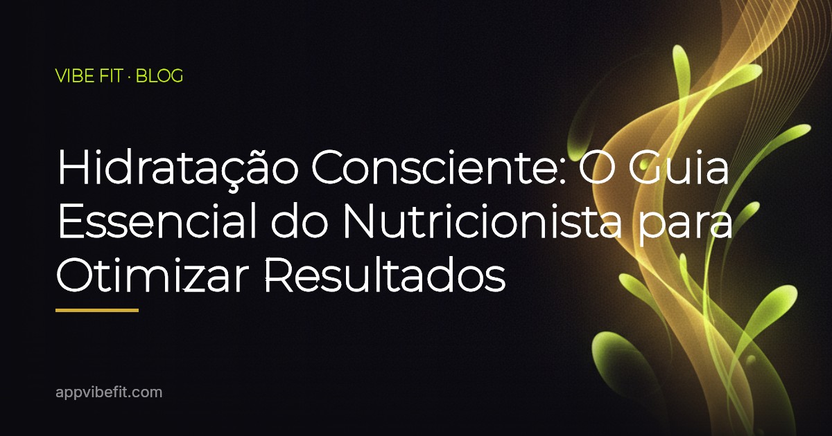 Hidratação Consciente: O Guia Essencial do Nutricionista para Otimizar Resultados
